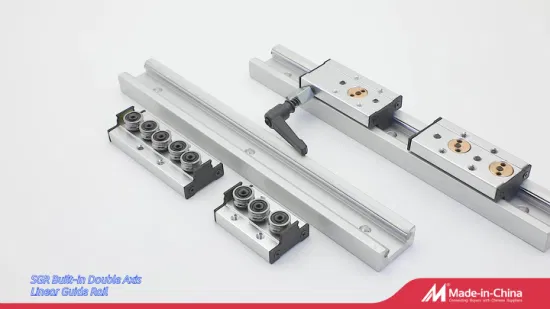 CNC Built-in Double Axis Aluminum Linear Guide Sgr10 Sgr15 Sgr20 Sgr25 Locking Slide Block Dual Shaft Roller Wheel Guide Rail with Sgb 3/4/5 Wheels Block